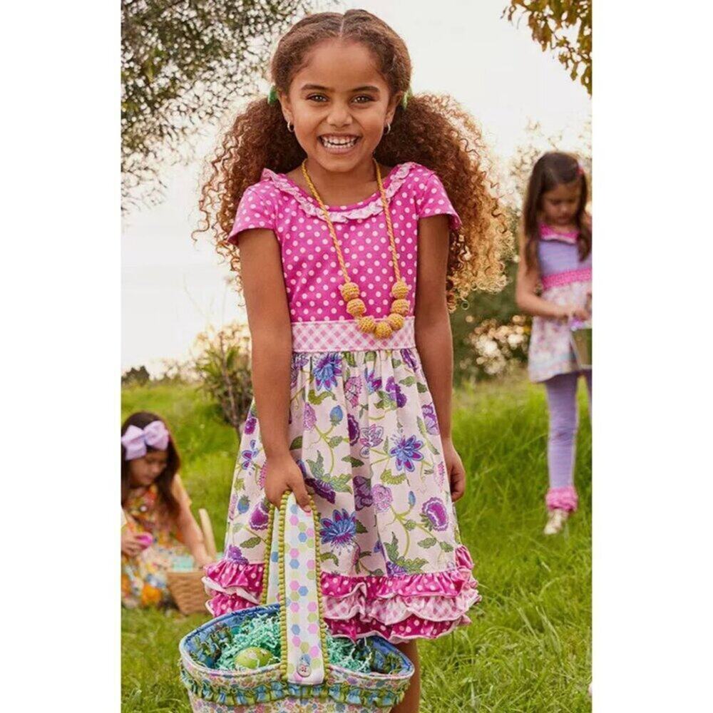 Matilda Jane Brilliant Daydream Dot Dot Dress Girls Size 2 Excellent VERY Gently